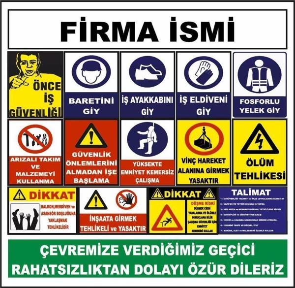 Şantiye İnşaat Alanı İnşaat Uyarı Levhası - Image 1