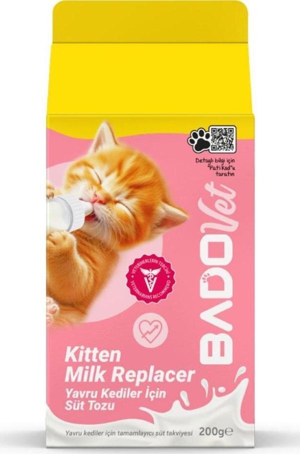 Bado Kitten Milk Replacer Yavru Kediler İçin Süt Tozu Besin Takviyesi 200ML - Image 1
