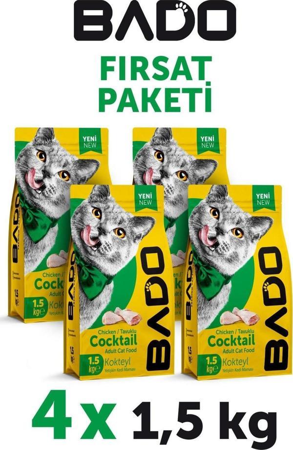 Bado Yetişkin Kedi Maması Kokteyl 1,5 Kg 4'lü - Image 1