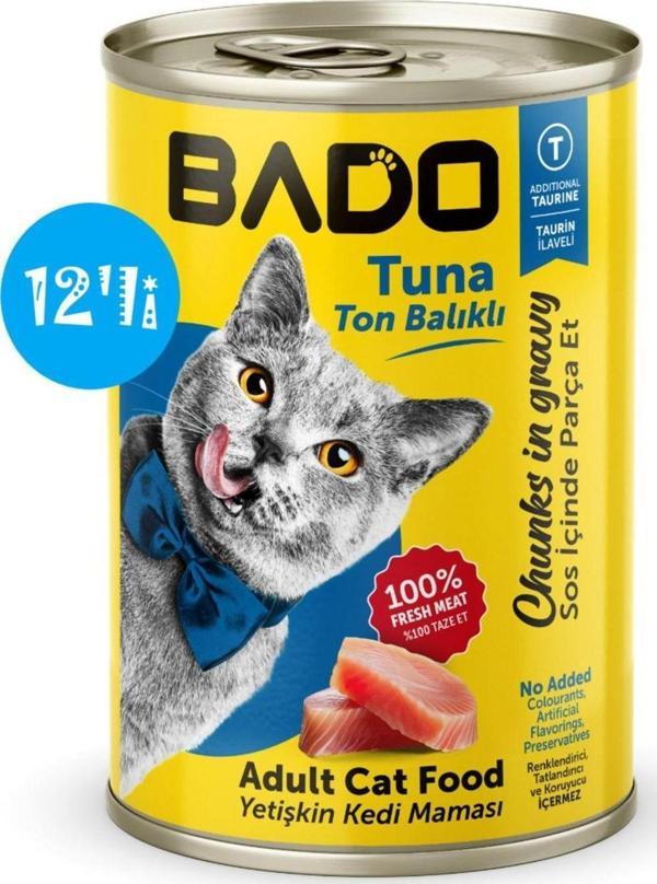 Bado Yetişkin Yaş Kedi Maması Ton Balıklı 400Gr 12'li - Image 1