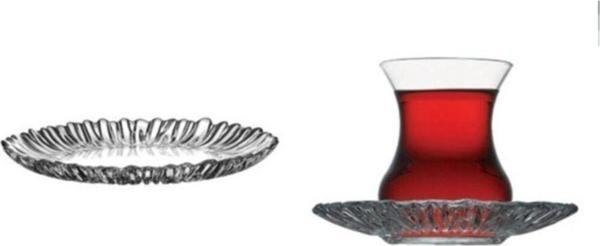 Paşabahçe aurora çay bardağı pasta tabağı seti takımı 18 parça - Image 1