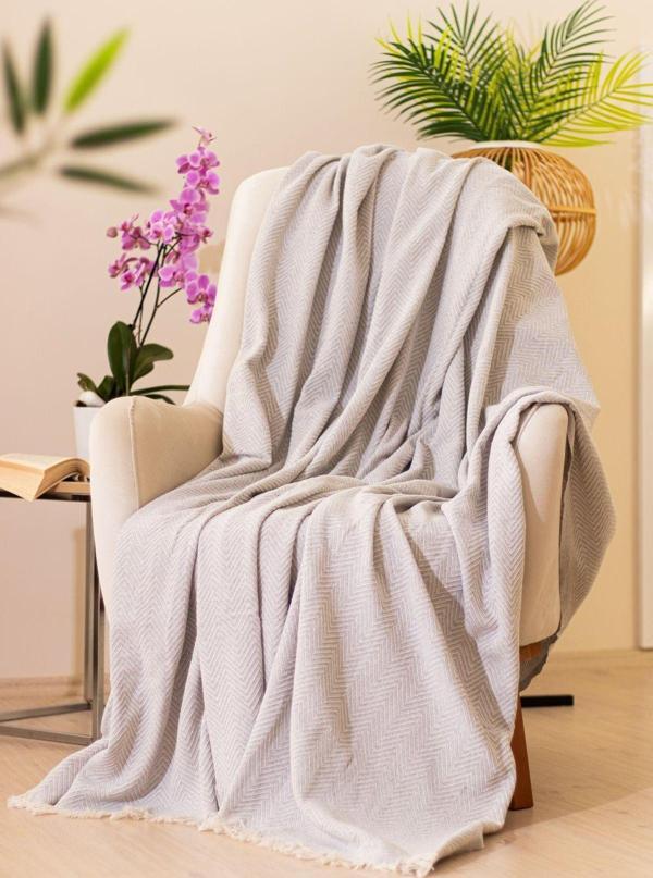 Dokuma Cozy Comfort Gri Tv Örtüsü - Image 1