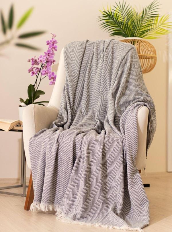 Dokuma Cozy Comfort Koyu Gri Tv Örtüsü - Image 1
