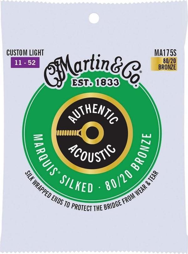 Martin MA175S Akustik Gitar Teli 11-52 Marquis Silked 80.20 Bronze Custom Light - Image 1