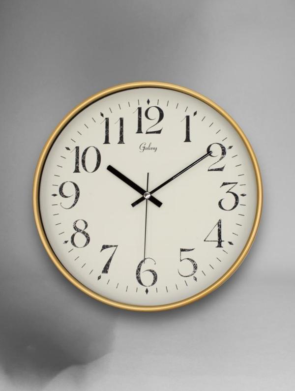 Galaxy D-218-A-1 Eskitme Kadran 30 CM Sessiz Akar Duvar Saati Gold-Beyaz - Image 1