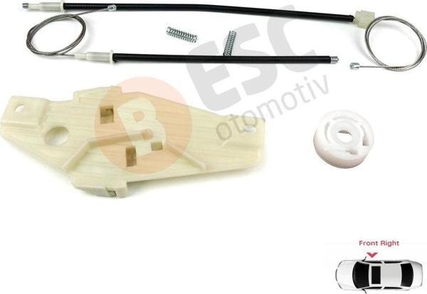 ESC Otomotiv EWR5409 Toyota Corolla Sedan 1993-1997 için Ön Sağ Cam Kriko Seti - Image 1