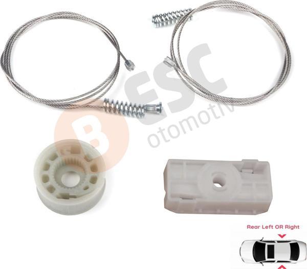 ESC Otomotiv BMW 3 Serisi E46 2 Kapı Convertible 1999-2006 İçin Arka Cam Kriko Tamir Seti 51378229593 - Image 1