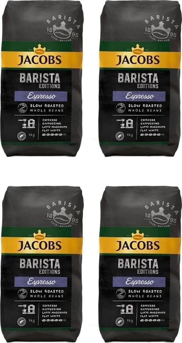Jacobs Barista Espresso Çekirdek Kahve 1 kg 4'lü - Image 1
