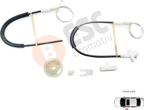 ESC Otomotiv Renault Megane MK1 X64 1996-2003 4/5 Kapı 7700834347 İçin Ön Sol Kapı Cam Kriko Tamir Seti - Image 1