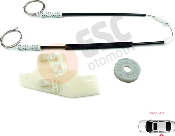 ESC Otomotiv Peugeot 407 6E 6D 2004-2011 4/5 Kapı 9644893780 İçin Elektrikli Arka Sol Cam Kriko Tamir Seti - Image 1