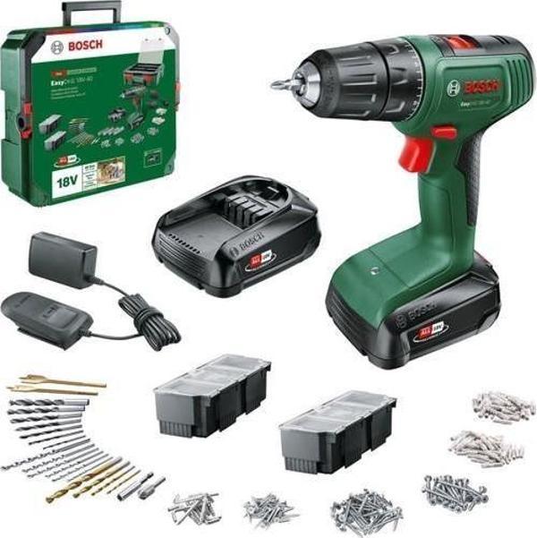 Bosch Easydrill 18V-40 1.5AH Çift Akü Delme/vidalama + 241 Parça Aksesuar Seti - Image 1