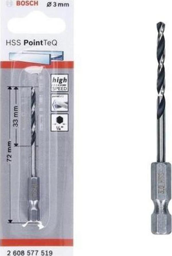 Bosch Hss Point Teq Hex Metal Matkap Ucu 3mm  - 2608577519 - Image 1