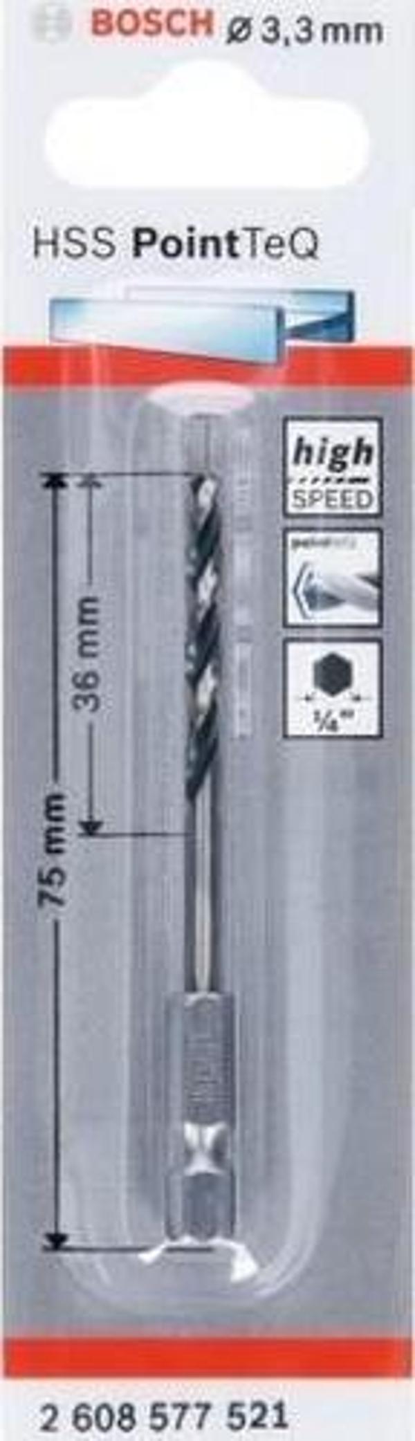 Bosch Pointeq 3,3mm 1/4 Adap. Metal Matkap Ucu 1'li 2608577521 Bosch - Image 1