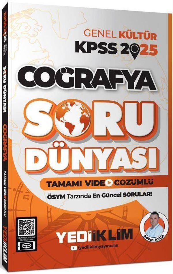 2025 KPSS Genel Kültür Coğrafya Tamamı Video Çözümlü Soru Dünyası - Yediiklim Yayınları - Image 1