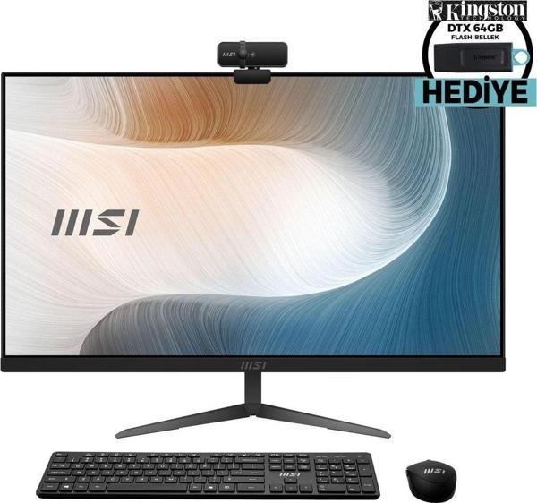 MSI MODERN AM271 i5-1135G7 16GB 256GB SSD 1TB HDD 27'' FHD Dos 27" FHD All In One Bilgisayar 11M-015XTR+USB Bellek - Image 1
