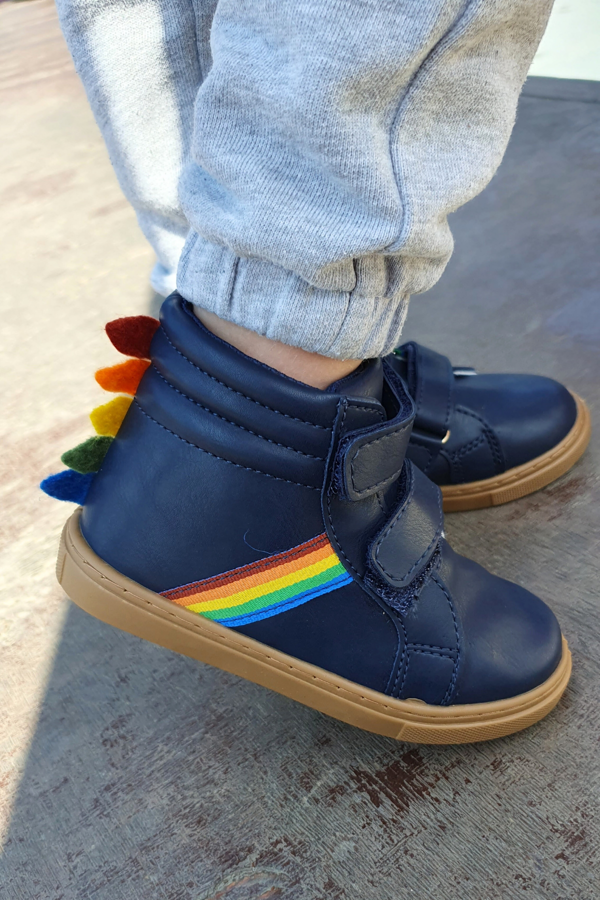 Dinozor Lacivert Cırt Cırtlı Erkek Çocuk Günlük Sneaker Spor Ayakkabı-S-1004 - Image 1