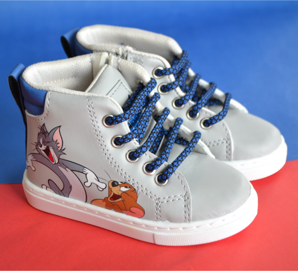 Gri Kedili Fermuarlı Erkek Çoçuk Spor Ayakkabı -L-1129 - Image 1