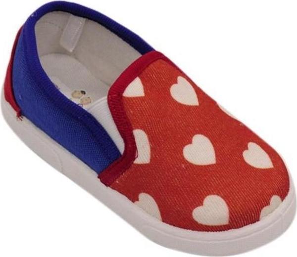 İki Renkli Keten Ayakkabı Kırmızı - Image 1