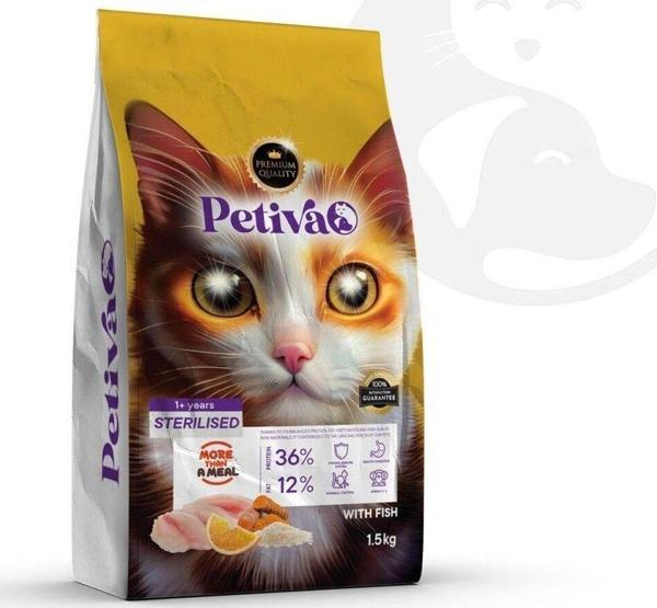 Petiva Kısırlaştırılmış Balık Etli Kedi Maması 1,5 Kg - Image 1