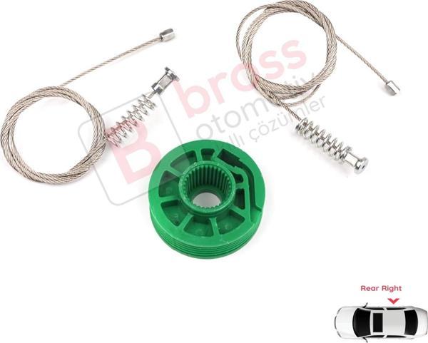 ESC Otomotiv Audi A6 C5 4B 1997-2005 Allroad 4BH 4/5 Kapı 4B0839462 İçin Arka Sağ Cam Kriko Tamir Seti - Image 1