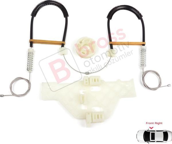 ESC Otomotiv Citroen C4 MK1 için Ön Sağ Cam Kriko Tamir Seti 9222V0 - Image 1