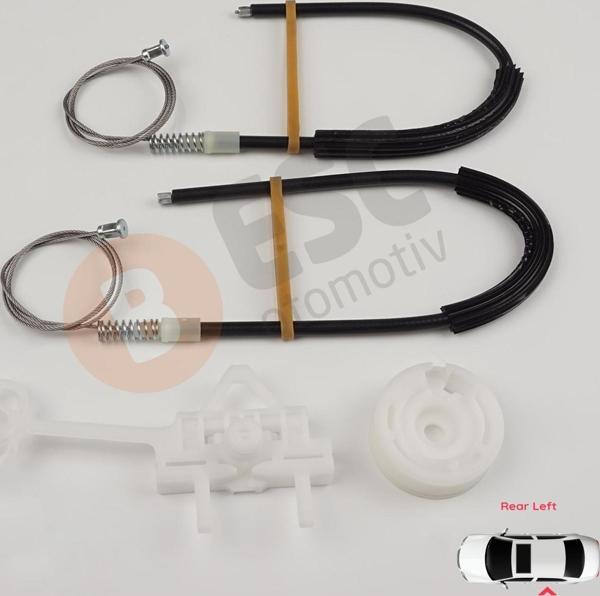 ESC Otomotiv Fiat Linea 323 110 2007-2018 51898679 İçin Elektrikli Arka Sol Kapı Cam Kriko Tamir Seti - Image 1