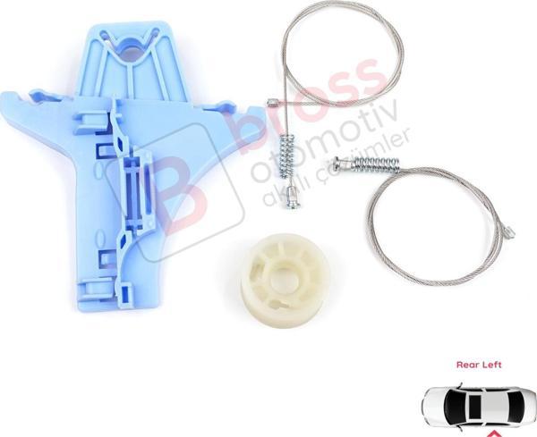 ESC Otomotiv VW Jetta MK6 A6 5C6 için Arka Sol Cam Kriko Tamir Seti 5C6839461, 1K983975 - Image 1