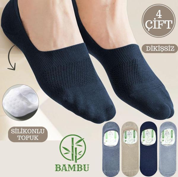 Erkek Bambu Babet Çorap Dikişsiz Parfümlü Silikonlu Babet Çorap - Image 1