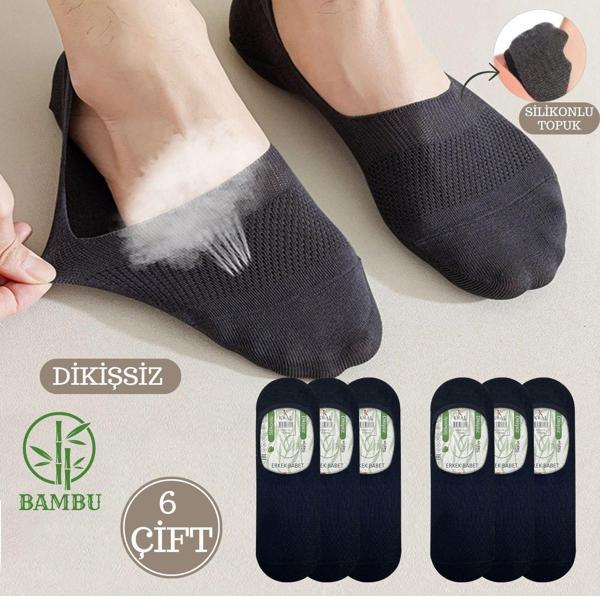 Kadın Bambu Babet Çorap Dikişsiz Parfümlü Silikonlu Babet Çorap - Image 1