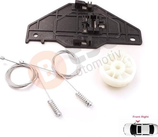 ESC Otomotiv Citroen C3 MK2 5 Kapı İçin Ön Sağ Cam Kriko Tamir Seti 402216E  - Image 1