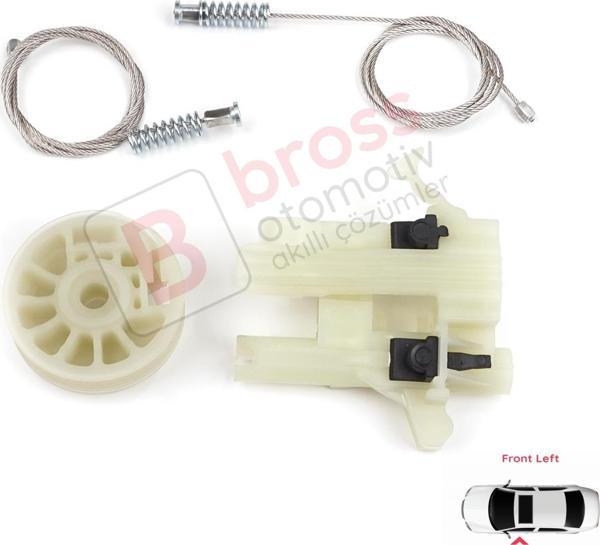 ESC Otomotiv Fiat 500 2007-On için Ön Sol Cam Kriko Tamir Seti 68070267AD - Image 1