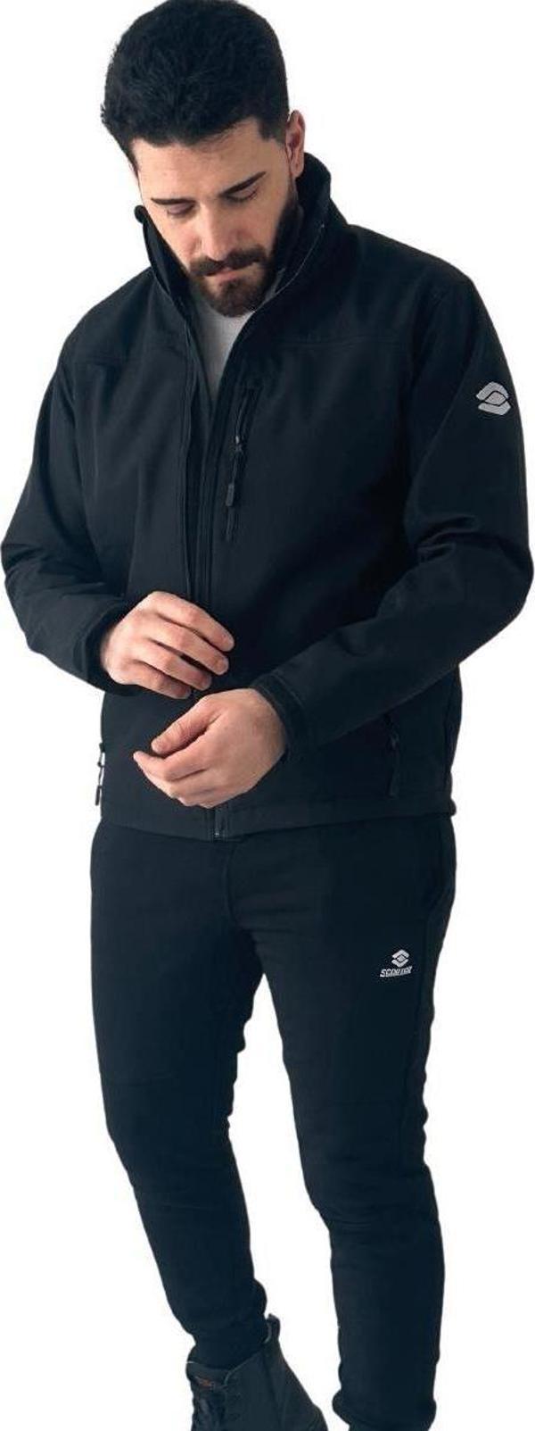 Scooter Yakalı Softshell Mont Siyah Erkek M1805TS - Image 1