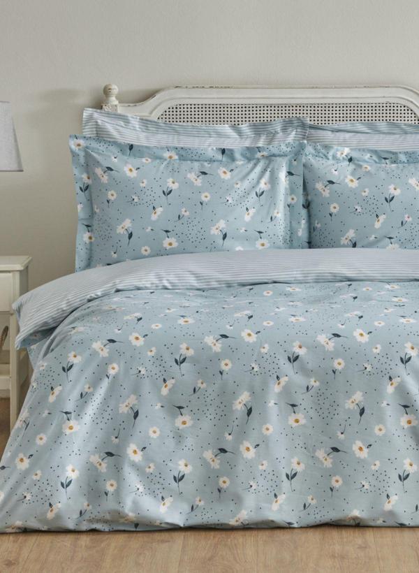Karaca Home Daisy %100 Pamuk Çift Kişilik Nevresim Takımı Mint  - Image 1