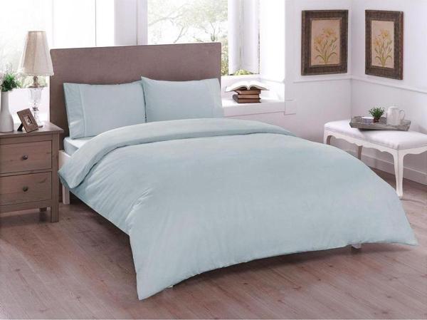Taç Basic Ranforce Çift Kişilik Nevresim Takımı Mint - Image 1