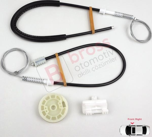 ESC Otomotiv PEUGEOT 106 1 2 İçin Ön Sağ Kapı Cam Mekanizması Tamir Seti - Image 1