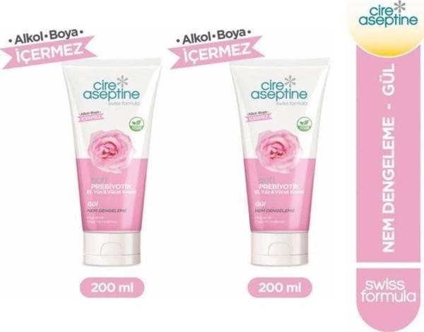 Cire Aseptine Soft Prebiyotik Gül El,Yüz ve Vücut Kremi 200 Ml 2 Adet - Image 1
