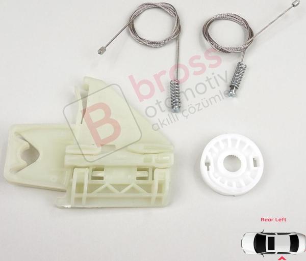 Skoda Octavia MK2 A5 1Z 2004-2013 4/5-Kapı 1Z0839655 İçin Elektrikli Arka Sol Cam Kriko Tamir Seti - Image 1