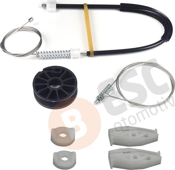 Renault Megane 1 CC 1995-2002 İçin Arka Sol Cam Kriko Tamir Seti - Image 1