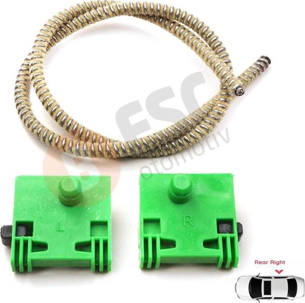 Renault Scenic MK1 JA0/1 FA0 1999 -2003 8200044417 İçin Arka Sağ Kapı Cam Kriko Tamir Seti - Image 1