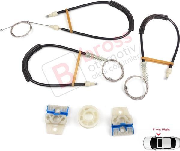 VW Polo Typ 6R 6C 61 2009-2016 4/5 Kapı İçin Sağ Ön Kapı Cam Kriko Tamir Seti 6R4837462 - Image 1