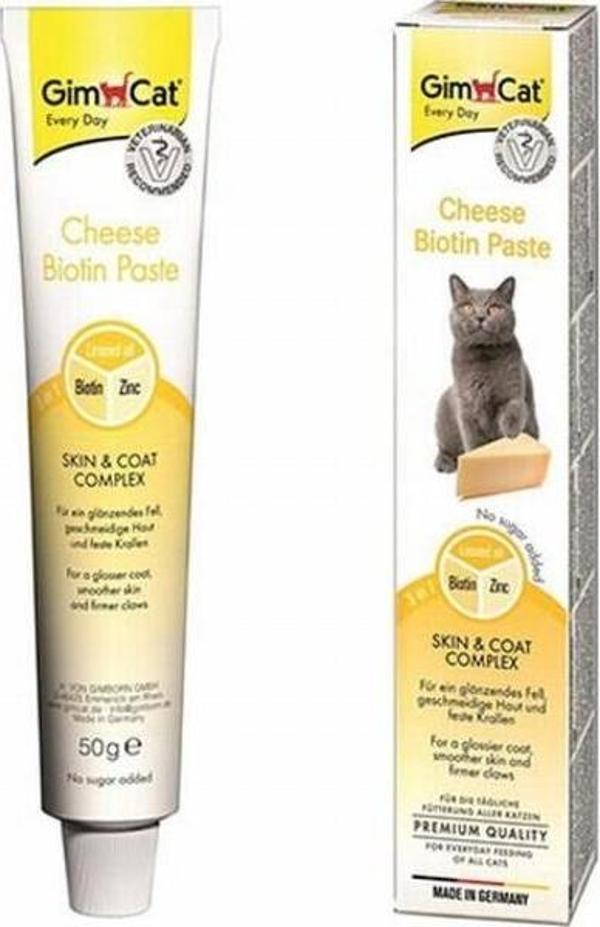 GimCat Cheese Paste Peynirli ve Biotinli Kedi Macunu 50 Gr - Image 1