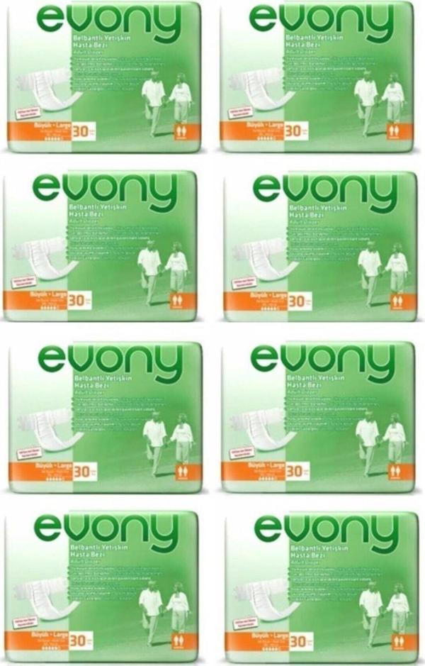 Evony Belbantlı Hasta Bezi 240'Li Büyük Large Beden 30Lu 8 Paket - Image 1