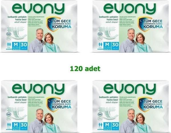 Evony Belbantlı Yetişkin Hasta Bezi Medium 30Lu X 4 Adet - Image 1