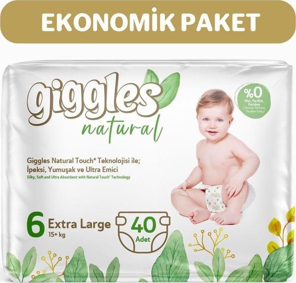 Giggles Natural 6 Numara Extra Large 2 Paket 40 Adet - Image 1
