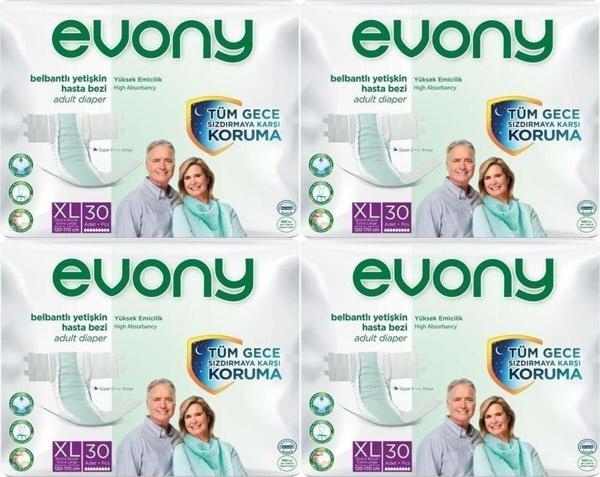Evony Hasta Bezi Yetişkin Bel Bantlı Tekstil Yüzey Extra Large- Ekstra Büyük Boy 120 Adet (4Pk*30) - Image 1