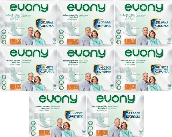 Evony Hasta Bezi Yetişkin Bel Bantlı Tekstil Yüzey L-Büyük Boy 240 Adet (8Pk*30) - Image 1