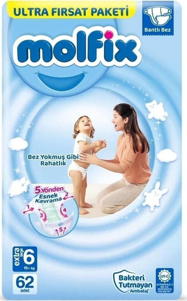 Molfix Bebek Bezi Ultra Fırsat Paketi X Large 6 Numara 62 Adet - Image 1