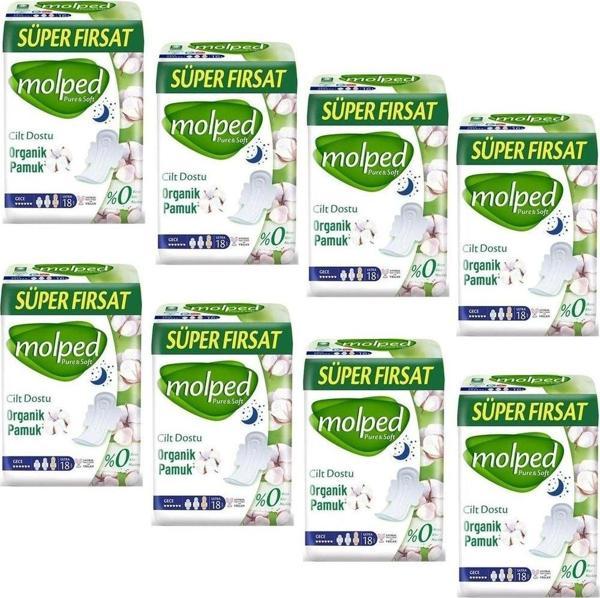 Molped Pure Soft Gece 18 Li Hijyenik Ped 8 Adet - Image 1