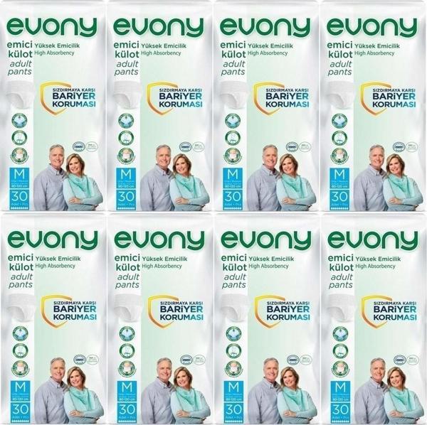 Evony Hasta Bezi Yetişkin Emici Külot M-Orta Boy 240 Adet (8Pk*30) - Image 1