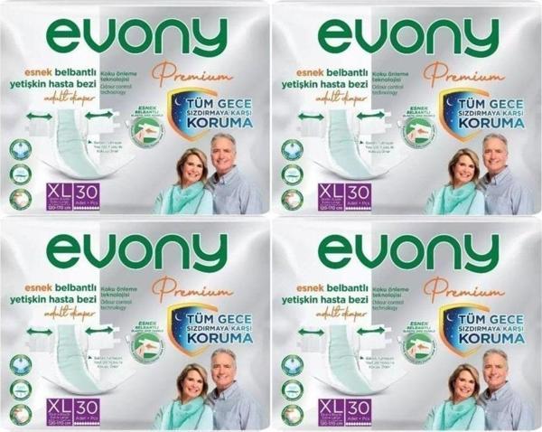 Evony Premium Belbantlı Extra Large Xl Hasta Bezi 120 Adet - Image 1